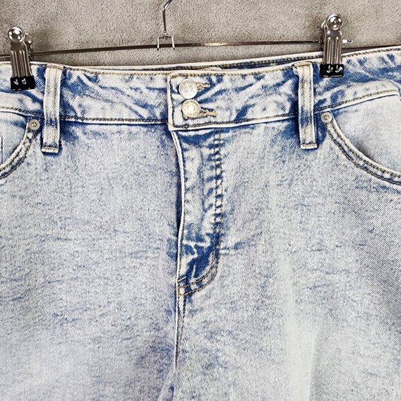 Womens Ava & Viv Blue Denim Shorts Cut Off Acid Wash Mid Rise Plus Size 20W - Picture 3 of 9